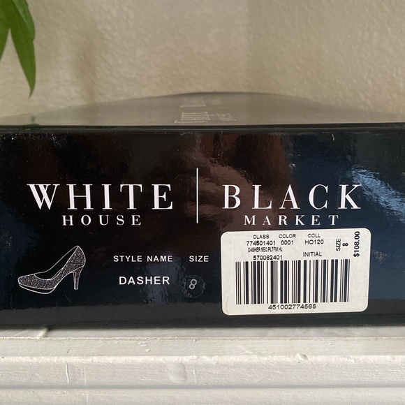 Whit House Black Market leather, sequined platform heels.  Dasher - Picture 8 of 9